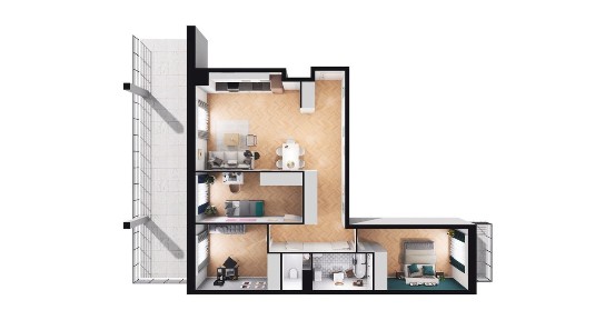 4-pokojowe mieszkanie 79m2 + 2 tarasy