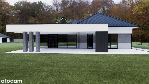 Nowoczesny parterowy dom w cichej okolicy, blisko lasu