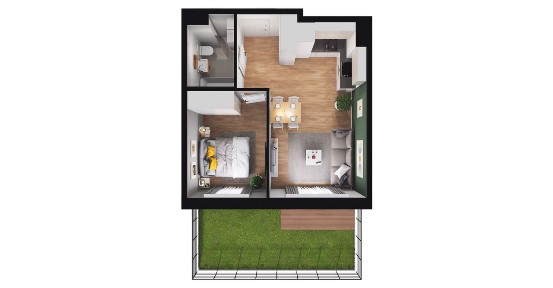 2-pokojowe mieszkanie 36m2 + ogródek Bez Prowizji