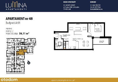 Mieszkanie 54,11 m² | 2 pokoje | Lumina - standard premium