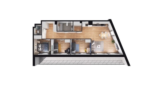 4-pokojowe mieszkanie 77m2 + balkon Bez Prowizji