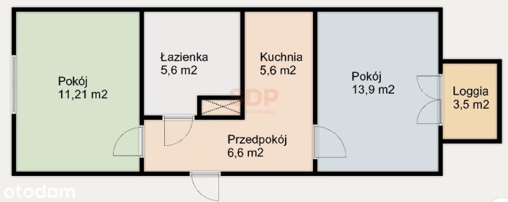 2 pokoje | Rozkład | Promenady Wrocławskie