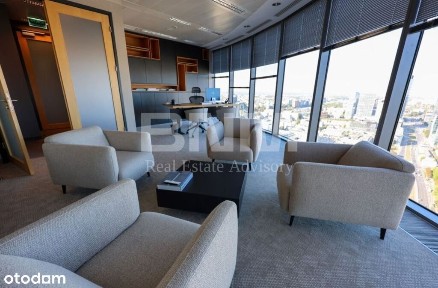 Umeblowane biuro na 33 piętrze, wspaniały widok