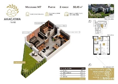 Kompaktowe M2 z widokiem na zieleń