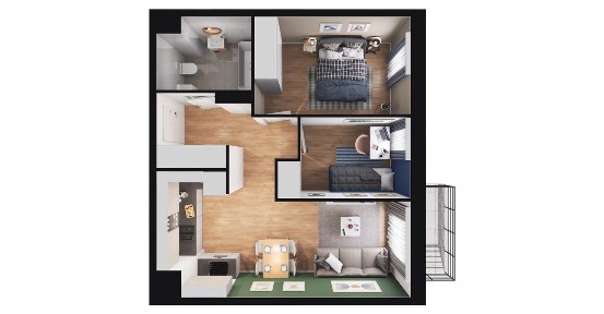 3-pokojowe mieszkanie 48m2 + balkon Bez Prowizji