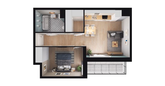 2-pokojowe mieszkanie 43m2 + balkon Bezpośrednio