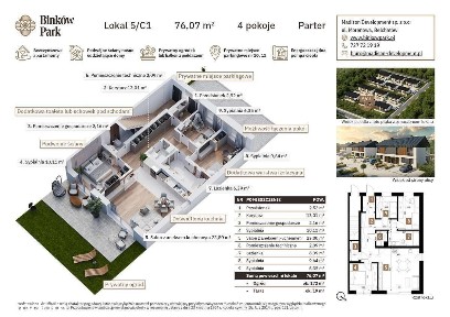Binków Park - Apartament B1 - Ogródek - Parking - BEZCZYNSZOWY
