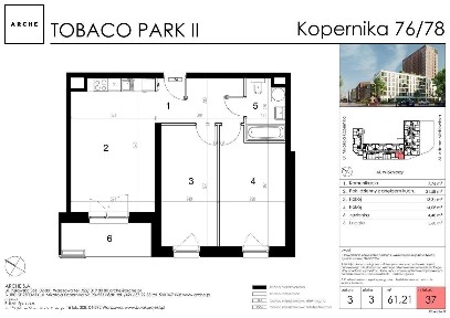 3-pokojowe mieszkanie 61m2 + loggia