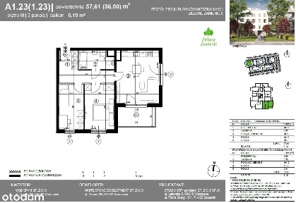 3 pokoje 56m2 w Zamieniu koło Ursynowa