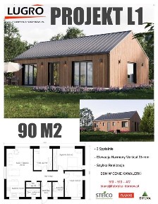 Dom Parterowy Prefabrykowany 90m2 L1 LUGRO, Nowoczesny i Funkcjonalny