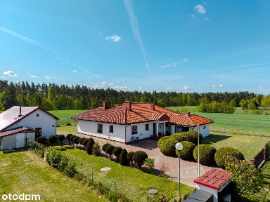 Sielski azyl 4,75 ha, 2 domy, budynek usługowy, ogród + widok na las