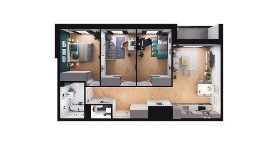 Gotowe 4-pokojowe mieszkanie 65 m2 + loggia