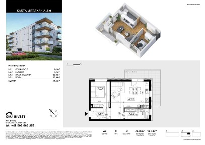 2-pokojowe mieszkanie 43m2 + balkon Bezpośrednio