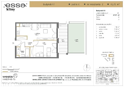 2-pokojowe mieszkanie 42m2 + ogródek