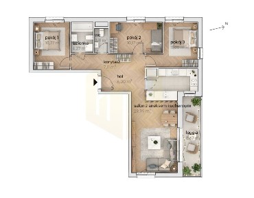 3-stronne z DUŻĄ LOGGIĄ | Łaź+WC | Osobna kuchnia | Idealne dla rodzin