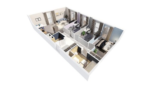 Penthouse 82,5 m² | ostatnie 5 pięto | 2 balkony |