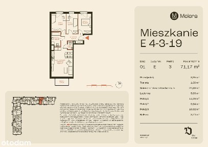 4-pokojowe mieszkanie 71m2 + balkon