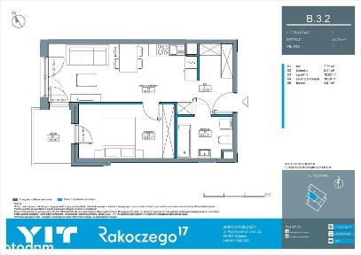 2-pokojowe mieszkanie 45m2 + balkon Bezpośrednio