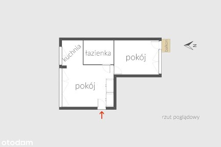 Koszalin, ul. Nowowiejskiego - mieszkanie 2 pokojowe, 1 piętro