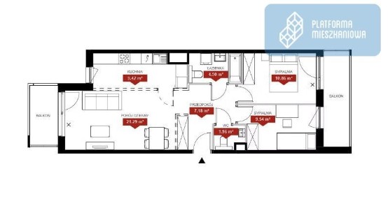 3 Pok | 64,75 m² | Jeżyce | Top Lokal | Bez Prowiz