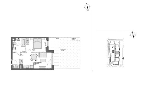 40 m2 Gdańsk Morena - 2 pokoje - ekspozycja zachodnia - m.p. w hali