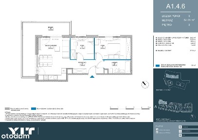 3-pokojowe mieszkanie 54m2 + balkon Bez Prowizji