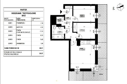 Nowe 3 pokoje z tarasem Poświętne