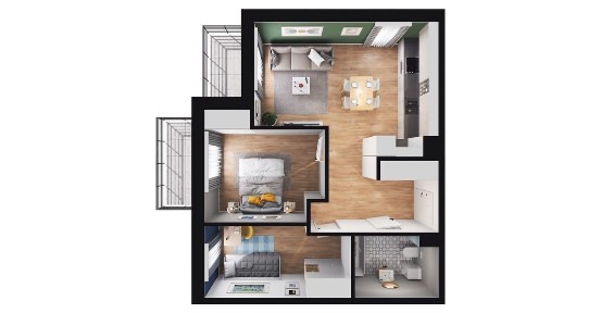 3-pokojowe mieszkanie 49m2 + balkon Bezpośrednio