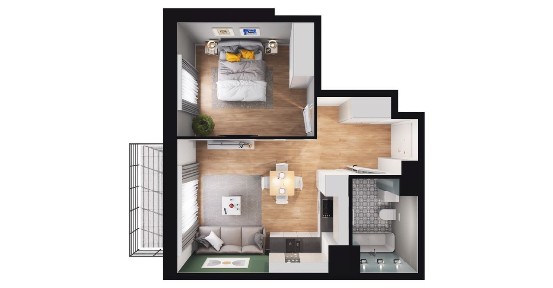 2-pokojowe mieszkanie 38m2 + balkon Bezpośrednio