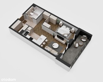 2-pokojowe mieszkanie 47m2 garderoba + balkon