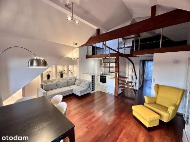 3 pokoje + Antresola/2 Balkony/Sufit 5m/Klima/Cisza/m. post w cenie