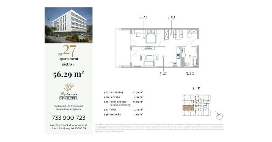 2-pokojowe mieszkanie 56m2 Bezpośrednio