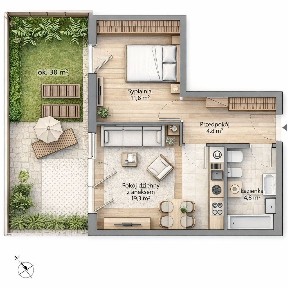 Nowe mieszkanie we Wrzeszczu z ogrodem i pięknym widokiem na zieleń.