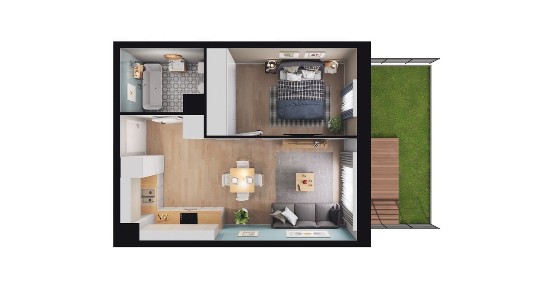 2-pokojowe mieszkanie 35m2 + ogródek