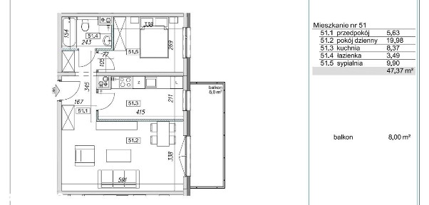 GOTOWE DO ODBIORU, OSOBNA KUCHNIA, 2 POKOJE