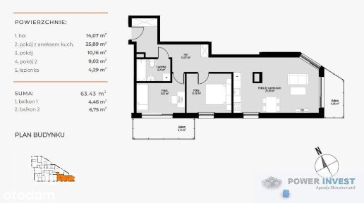 Słoneczne 3-pokojowe + 2 balkony, Prądnik Czerwony