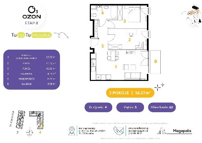 3-pokojowe mieszkanie 56m2 + balkon Bez Prowizji