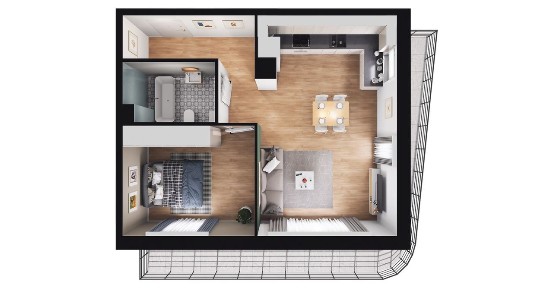 2-pokojowe mieszkanie 48m2 + balkon Bezpośrednio