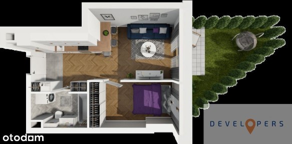 Nowa kawalerka z ogródkiem dostepna od ręki