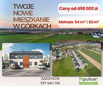 Mieszkania | Górki | 54 mkw 62 mkw | blisko Opola | zielone tereny |