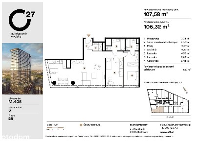 3-pokojowe mieszkanie 106m2 Bezpośrednio