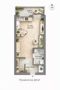 Mieszkanie, 28 m², Warszawa