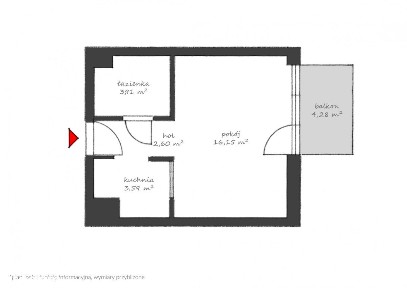 Świetne studio w apartamentowcu, spacer 3D