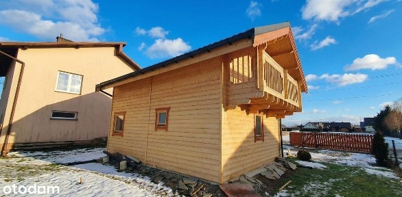 Uroczy, całoroczny dom drewniany 70m2 + zadaszony taras 14 m2