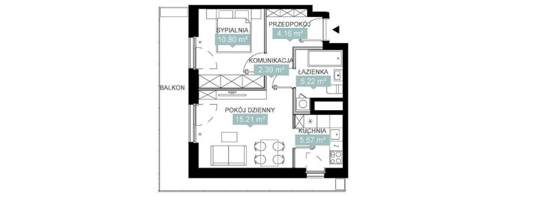 2-pokojowe mieszkanie 43m2 + balkon Bezpośrednio