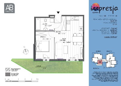 2-pokojowe mieszkanie 46m2 + ogródek Bezpośrednio