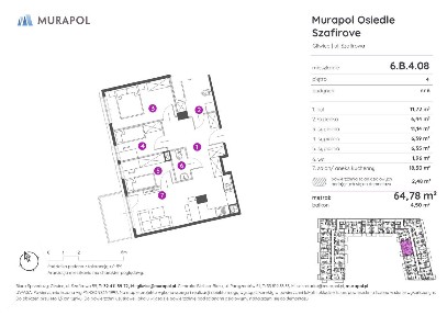 4-pokojowe mieszkanie 64m2 + balkon Bezpośrednio