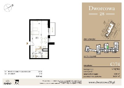 Dworcowa 28| mieszkanie 1-pok. | C/74