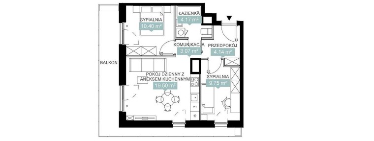 3-pokojowe mieszkanie 51m2 + balkon Bez Prowizji