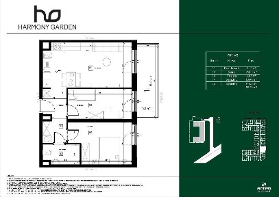 3 pokoje, 52,51 m², loggia, Harmony Garden